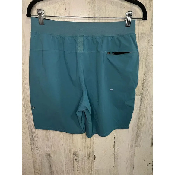 Lululemon Men's Blue green Linerless Shorts Size M Casual Summer Activewear - Picture 4 of 6